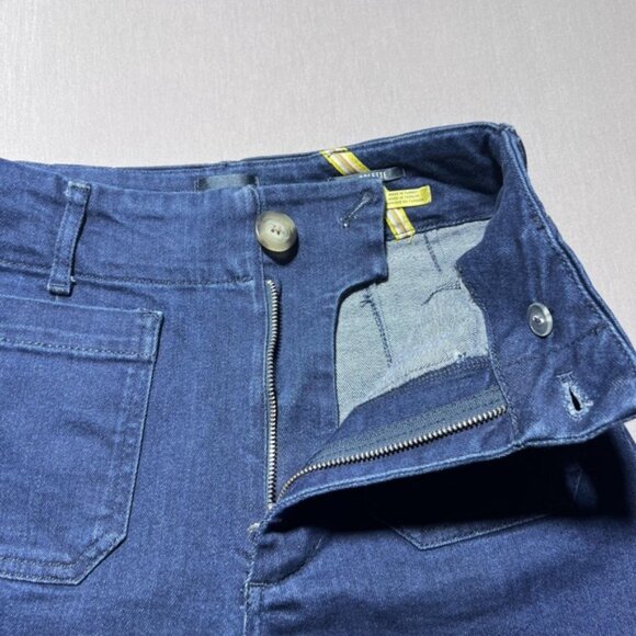 Maeve Anthropologie The Colette Jeans Womens 25P Blue High Rise Wide Leg Cropped - Picture 7 of 15